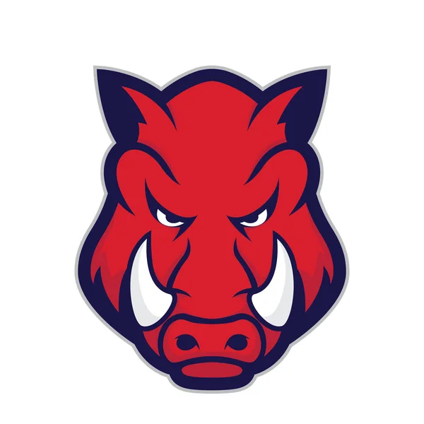 Wild hog or boar head mascot — Stock Vector