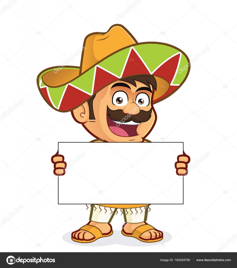 Mexican man holding a blank sign Stock Vector Image by ©sundatoon #164254760 Mexican man holding a blank sign Stock Vector Image by ©sundatoon #164254760