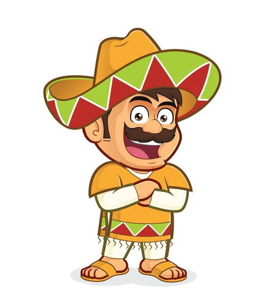 Mexican man with folded hands — Stock Vector