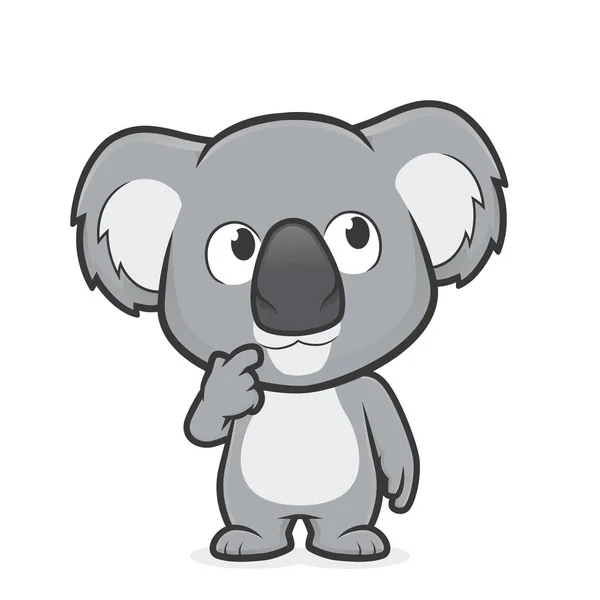 Koala en el gesto de pensamiento — Vector de stock