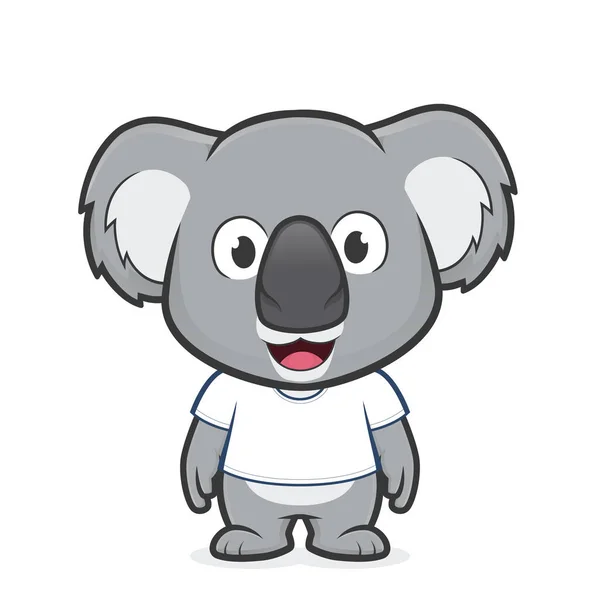 Koala vestindo camiseta branca —  Vetores de Stock