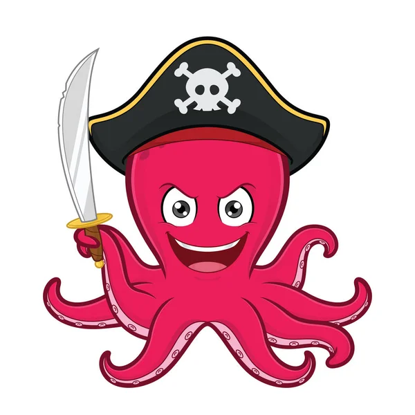 Pirátský meč hospodářství chobotnice — Stockový vektor
