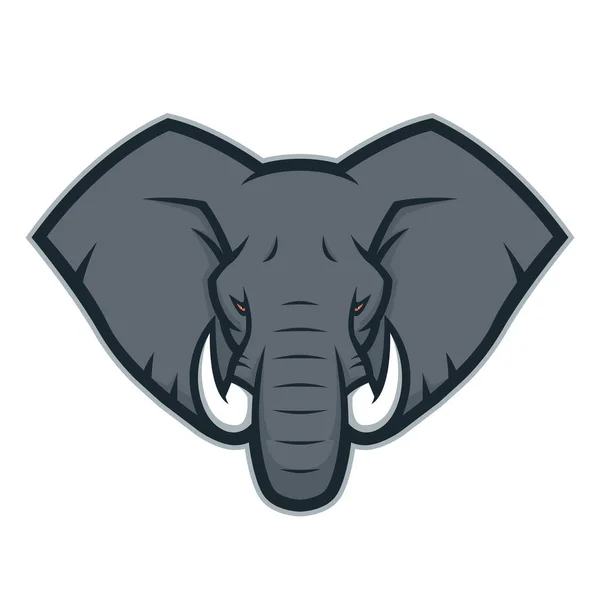 Elefante cabeza mascota logo — Vector de stock