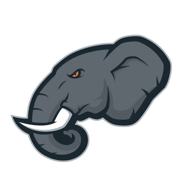 Elefante testa logo della mascotte Illustrazioni Stock Royalty Free