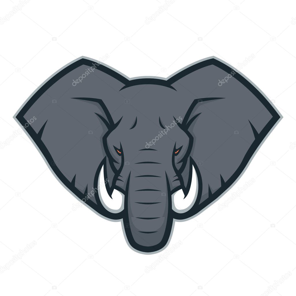 Elephant head mascot logo