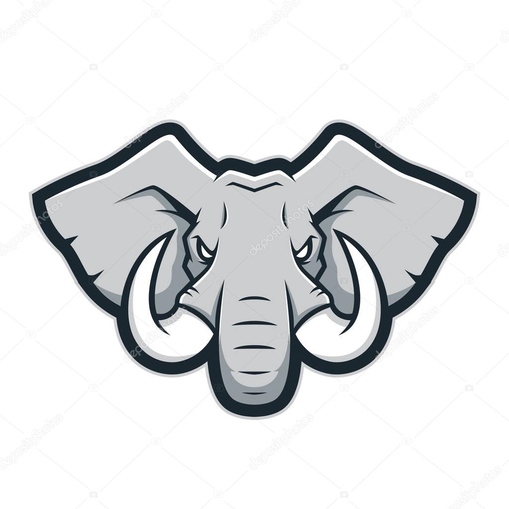 Clipart picture of an elephant head cartoon mascot character