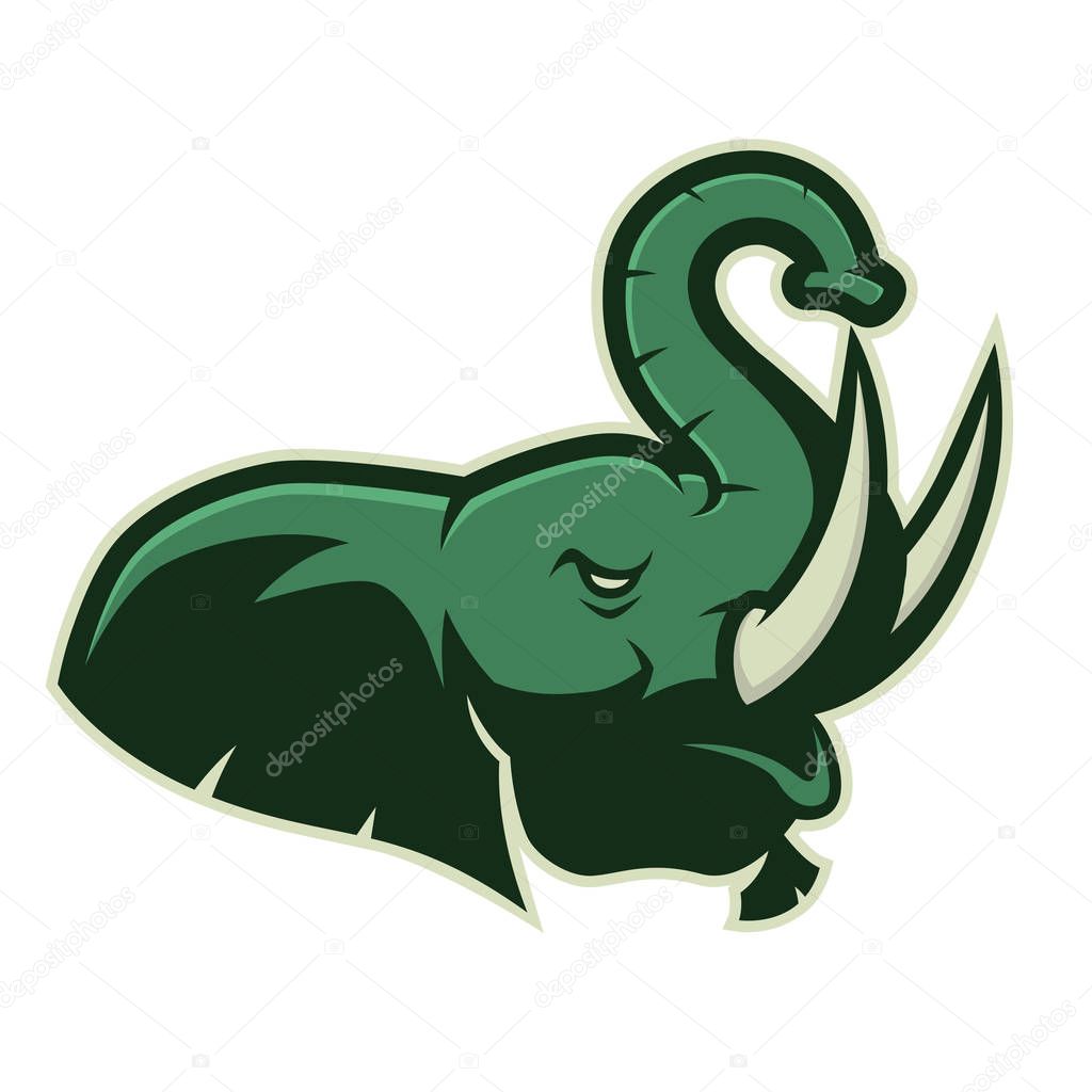 Elephant head mascot logo