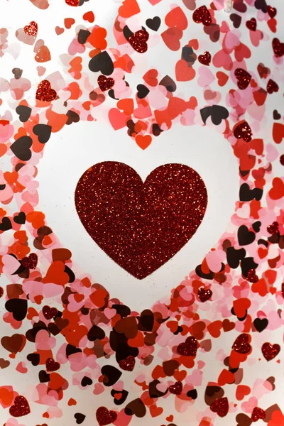 Red Shiny Heart Background Love Valentine,s Day — Stock Photo, Image