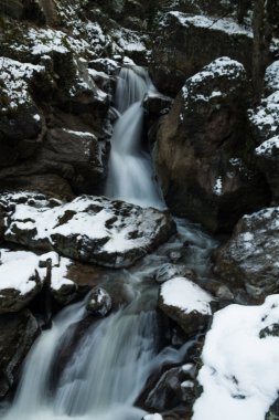 Kış manzarası, Nehir Şelalesi Taşları Buz Hindi Trabzonu