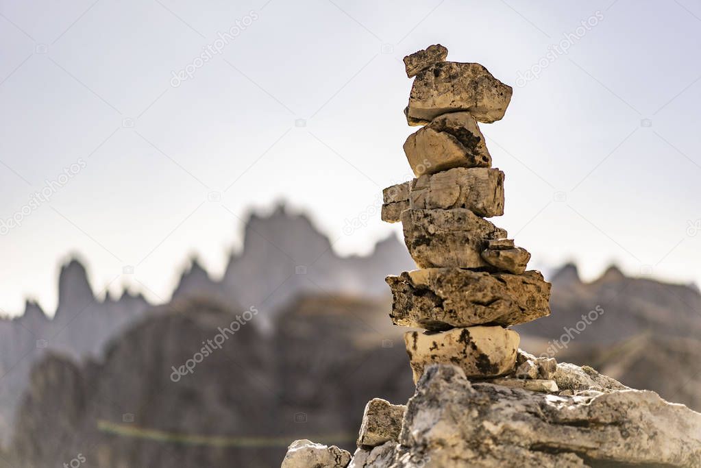 Stone tower in the mountains