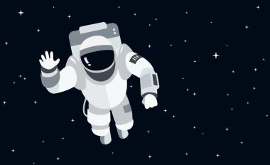 Uzay kavramı vektör çizim düz arpacık astronot