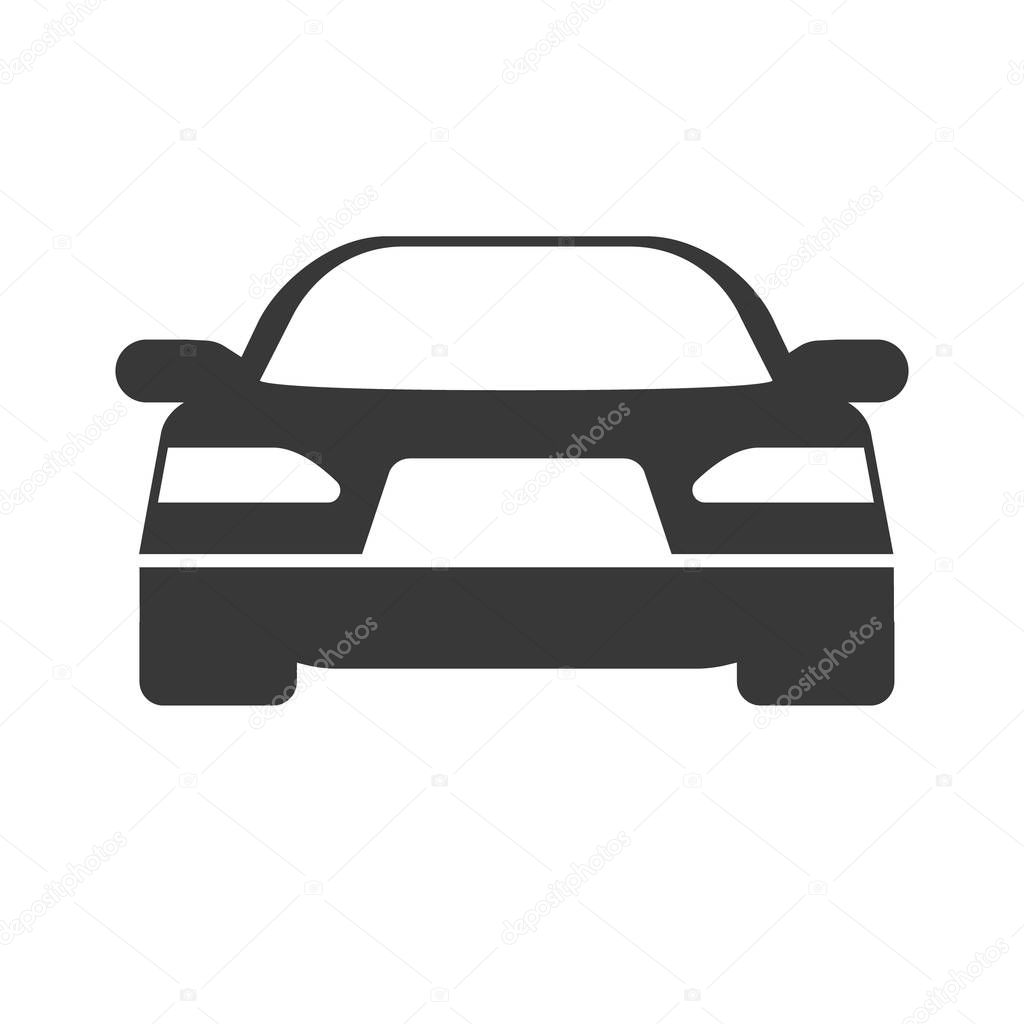 Vector Simple car icon, isolated on white