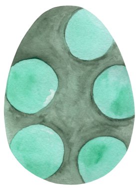 Paskalya yumurtası, beyaz arka planda izole edilmiş noktalı çikolata, suluboya resim. Arkaplanlar, duvar kağıtları, kapaklar ve ambalaj kağıtları, ambalaj kağıtları, Paskalya illüstrasyonları için tasarım.