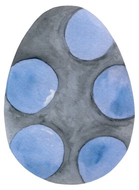 Paskalya yumurtası, beyaz arka planda izole edilmiş noktalı çikolata, suluboya resim. Arkaplanlar, duvar kağıtları, kapaklar ve ambalaj kağıtları, ambalaj kağıtları, Paskalya illüstrasyonları için tasarım.