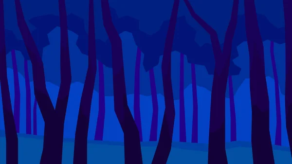 Vektor Illustration Abstrakt Polygon Nacht Landschaft Baum Laub Wald — Stockvektor