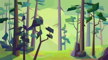 Çam ağaçları, çam ağaçları, ladin çim vektör illüstrasyonları