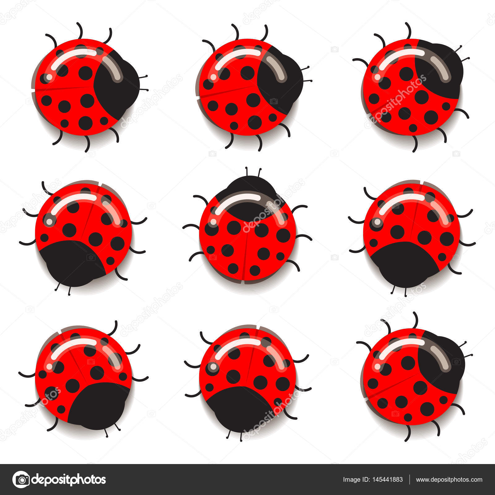 Download Ladybug icon. Flat design. Vector illustration. — Stock ...