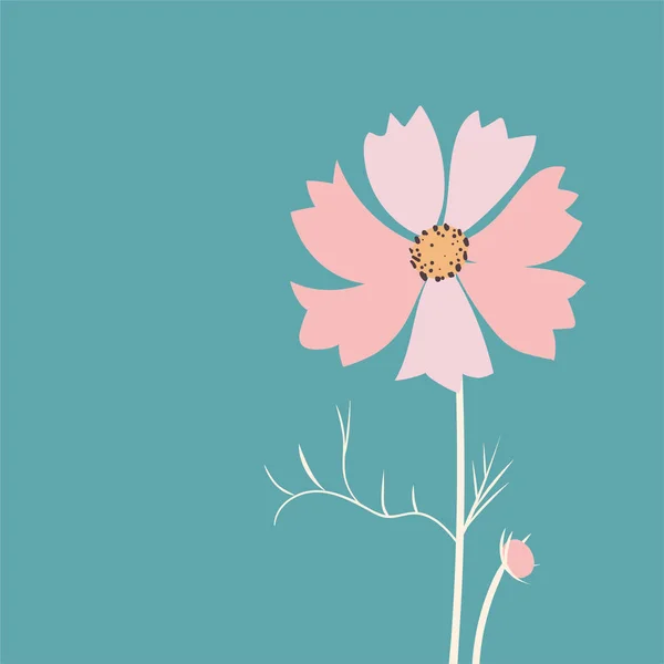 Carte Postale Fleur Printemps Été — Image vectorielle