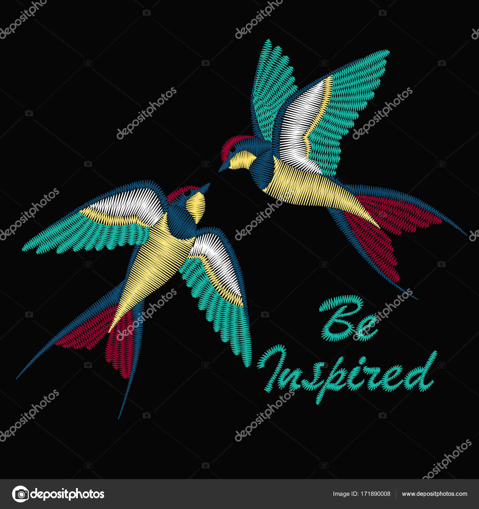 Swallow Bird Shirt Hand Embroidered