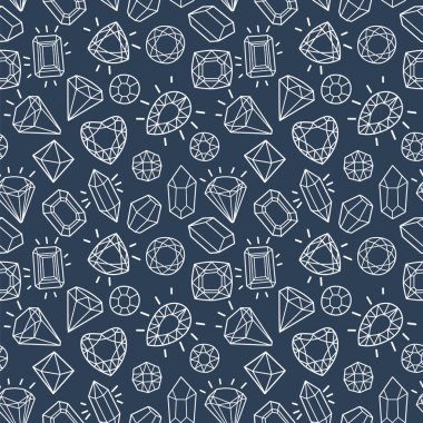 Şirin moda mücevher ve elmas ile seamless modeli.