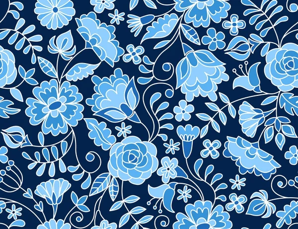 Fabulosas Flores Fundo Marfim Padrão Vetorial Sem Costura Com Flores — Vetor de Stock