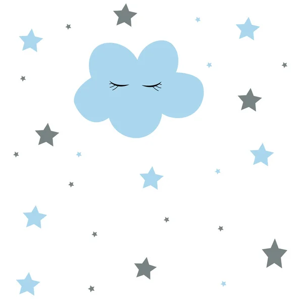 Star Cloud Rainbow Nursery Pattern Poster Texture — 스톡 사진