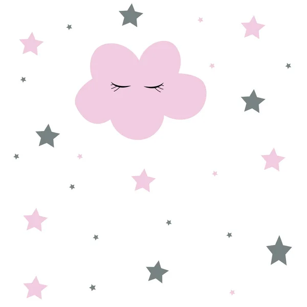 Star Cloud Rainbow Nursery Pattern Poster Texture — 图库照片
