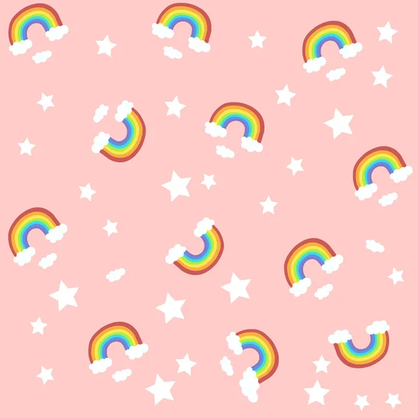 Star Cloud Rainbow Nursery Pattern Poster Texture — ストック写真