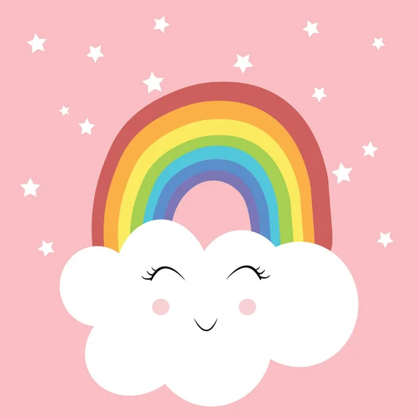Star Cloud Rainbow Nursery Pattern Poster Texture — ストック写真