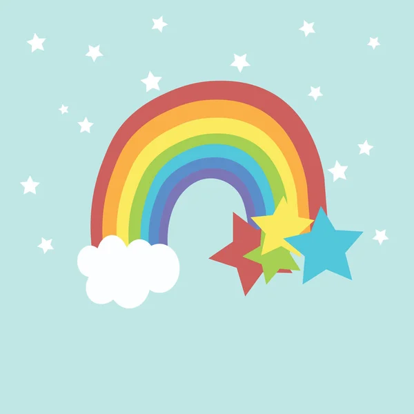 Ster Wolk Regenboog Kinderkamer Patroon Poster Textuur — Stockfoto