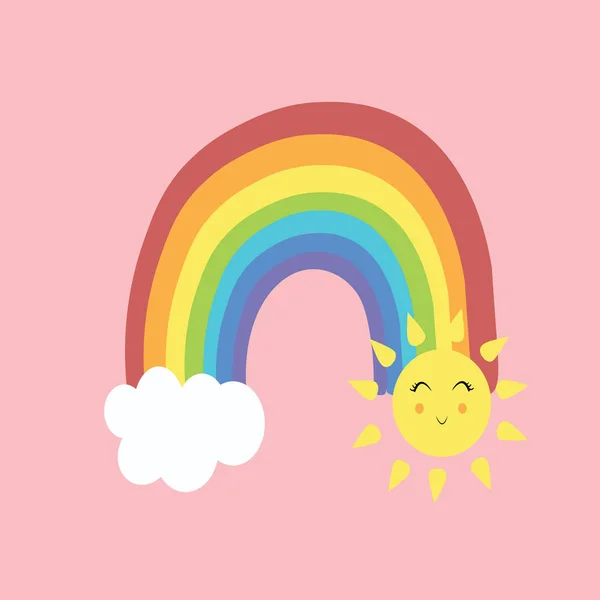 Ster Zon Wolk Regenboog Illustratie Vector Kwekerij — Stockfoto