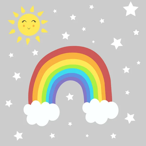 Ster Zon Wolk Regenboog Illustratie Vector Kwekerij — Stockfoto