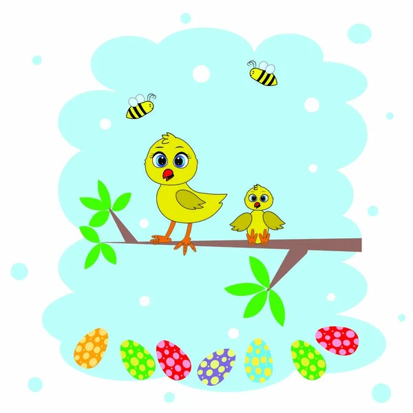 Lindo Huevo Gallina Pascua Ilustración Vector — Foto de Stock