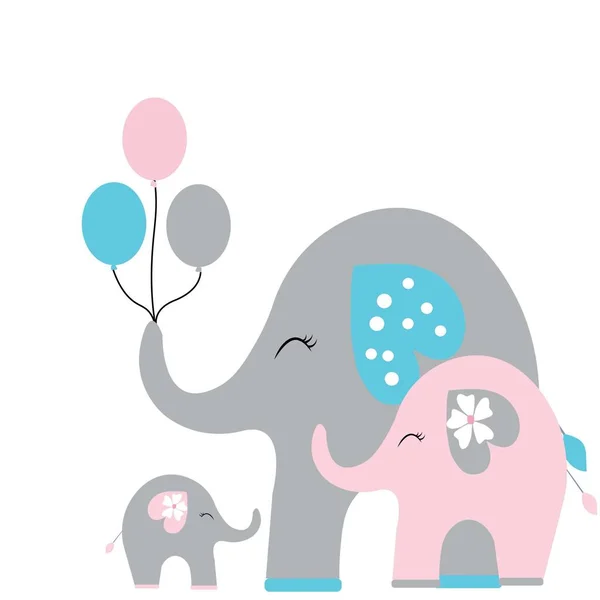 Cute Elephant Illustration Vector Nursery Decor — Stock Photo, Image
