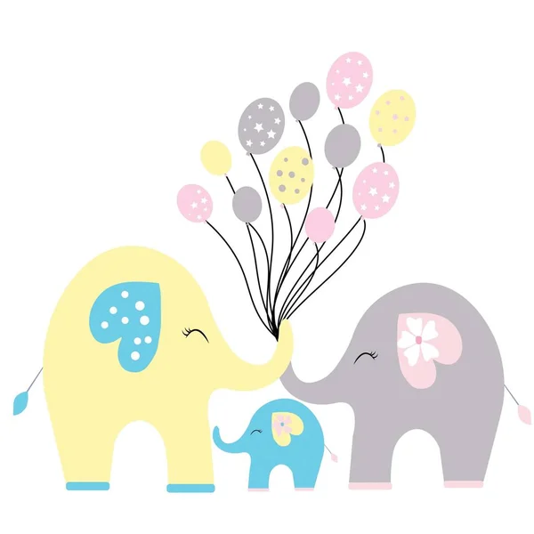 Lindo Elefante Ilustración Vector Guardería Decoración — Foto de Stock