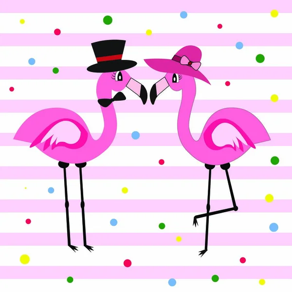 Aranyos Rózsaszín Flamingo Illusztráció Vektor Dekoráció — Stock Fotó