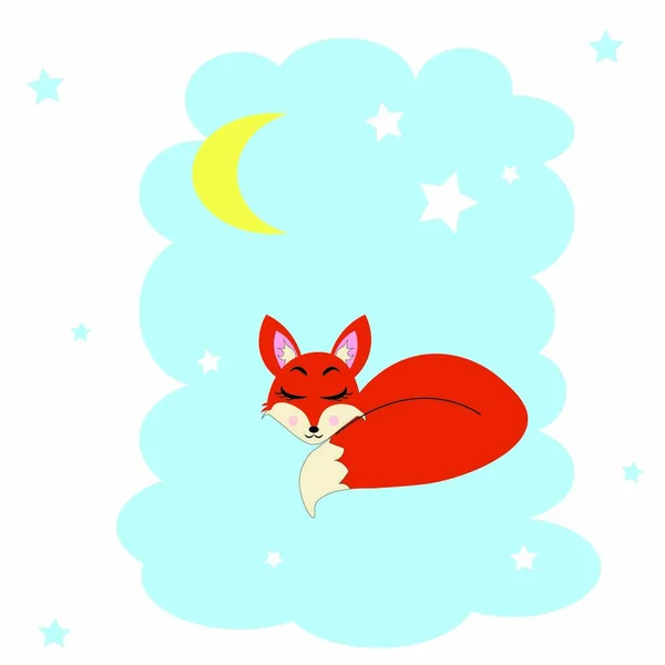 Cute Fox Illustration Nursery Decor Vector Design — Stock Photo, Image