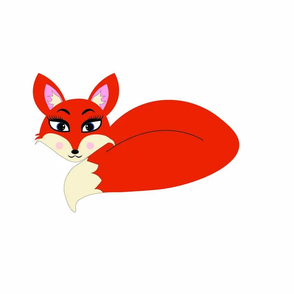 Cute Fox Ilustracji Przedszkola Projekt Wystrój — Zdjęcie stockowe