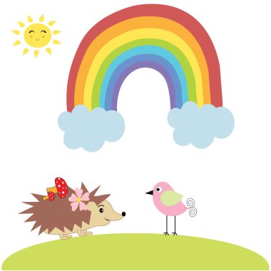 Şirin kirpi resimli kreş dekorasyonu