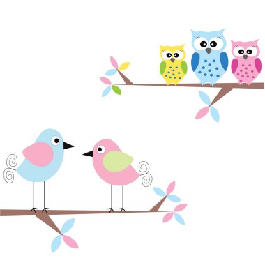 Şirin baykuş çizimi bebek odası dekoru