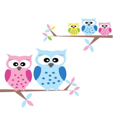 Şirin baykuş çizimi bebek odası dekoru