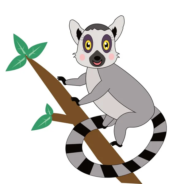 Decoração Bonito Lemur Ilustração Berçário — Fotografia de Stock