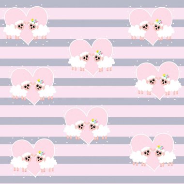 şirin koyun illüstrasyon vektörü