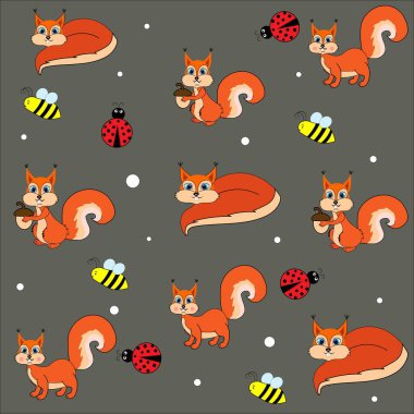 Şirin sincap çizimi bebek odası dekoru 