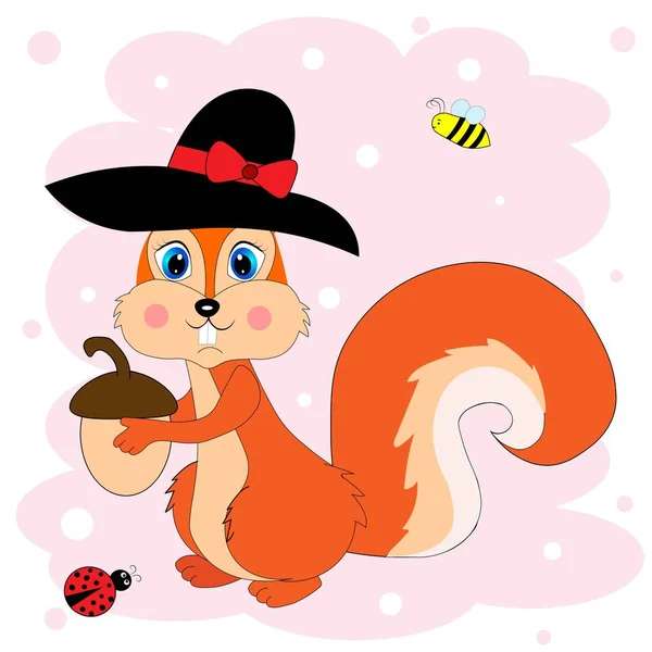 cute squirrel illustration nursery decor