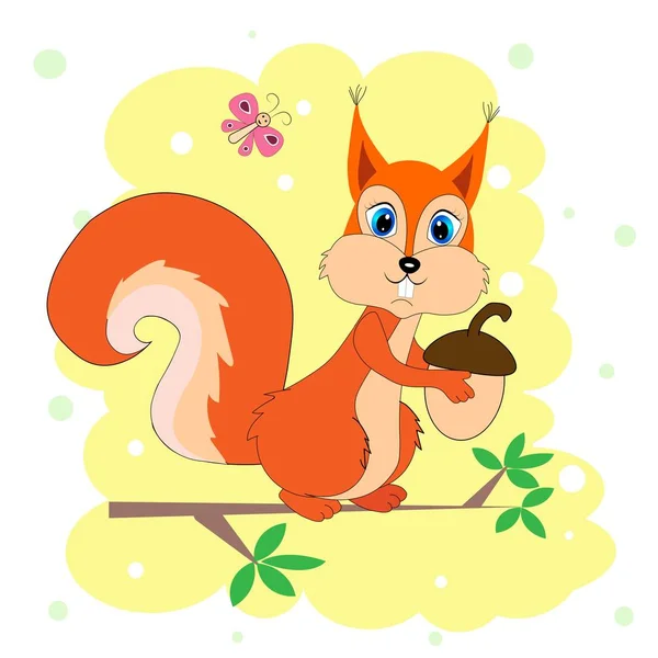 Cute Squirrel Illustration Nursery Decor — Stock Photo, Image