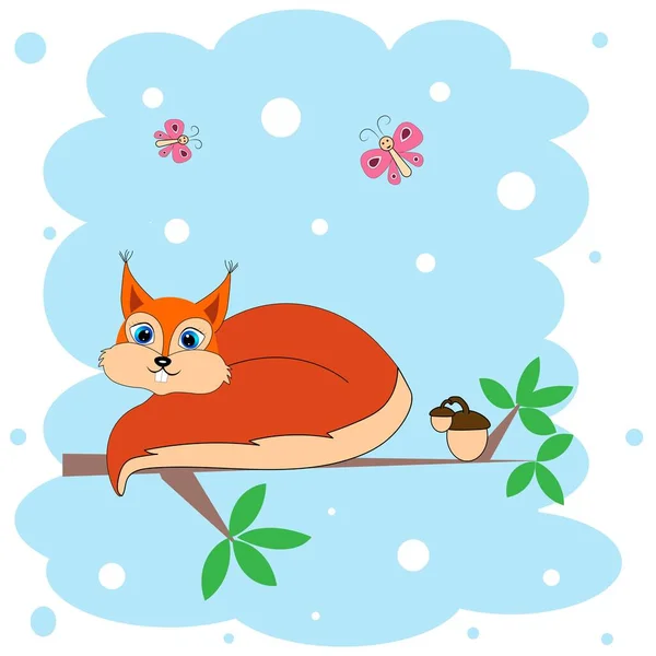 cute squirrel illustration nursery decor