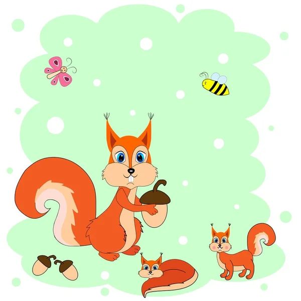 cute squirrel illustration nursery decor