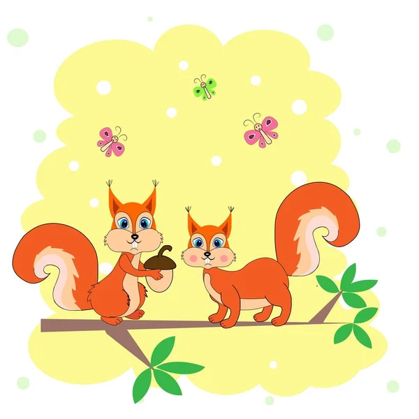 cute squirrel illustration nursery decor