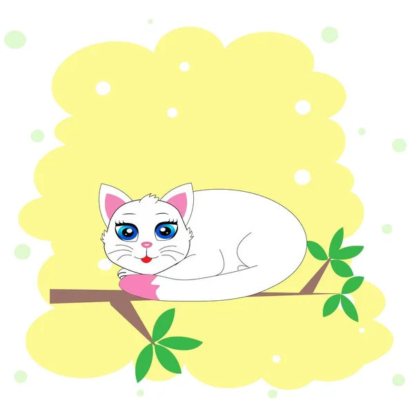 Niedliche Katze Illustration Poster Kinderzimmer Dekor — Stockfoto